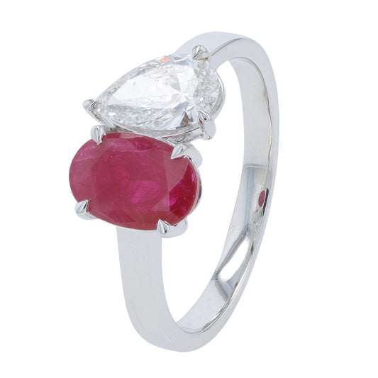 14K Lab Grown Diamond & Ruby Ring <p><strong>Lab Grown</p></strong><p><strong>More Colors Available</p></strong>