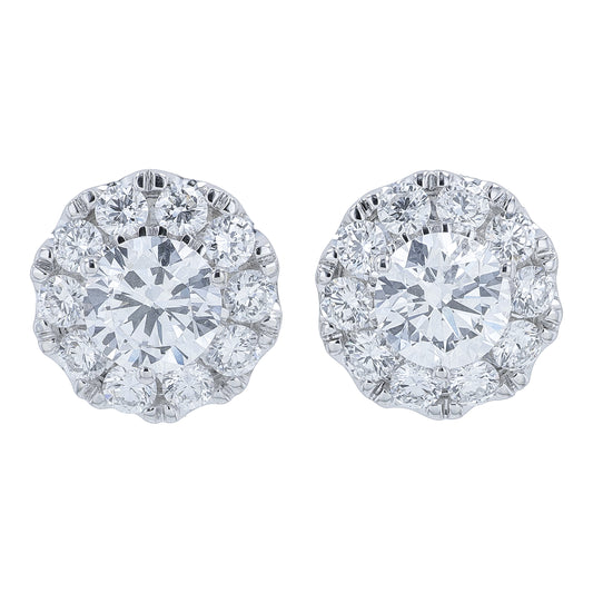 10K WG 3 CT Lab Grown Diamond Halo Studs<p><strong>Lab Grown Diamond</p></strong>