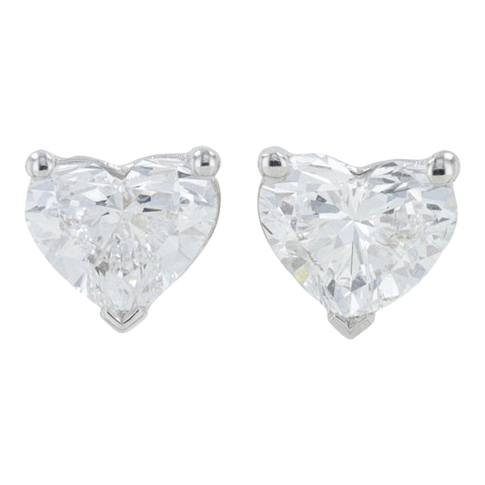 18K 1 CT Lab Grown Diamond Heart Studs<p><strong>Lab Grown Diamond</p></strong><p><strong>More Colors Available</p></strong>
