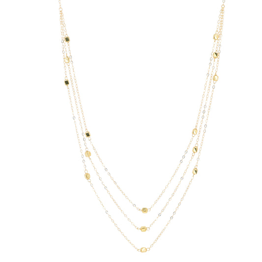 10K YG Multi-Strand Necklace