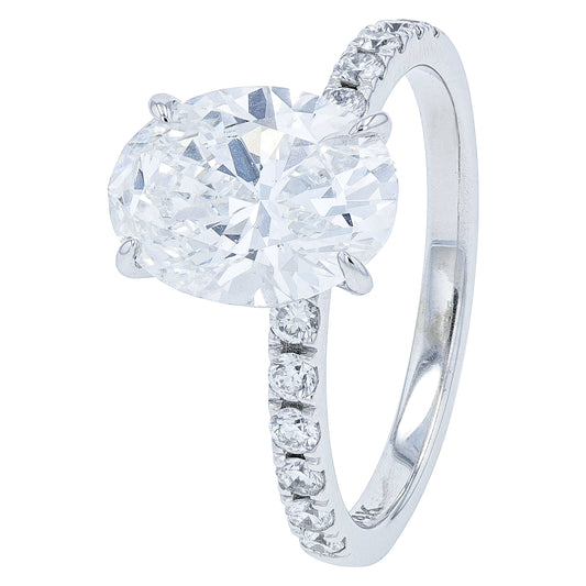 14K WG 3 CTW Lab Grown Diamond Engagement Ring<p><strong>Lab Grown Diamond</p></strong><p><strong>IGI Available</p></strong>