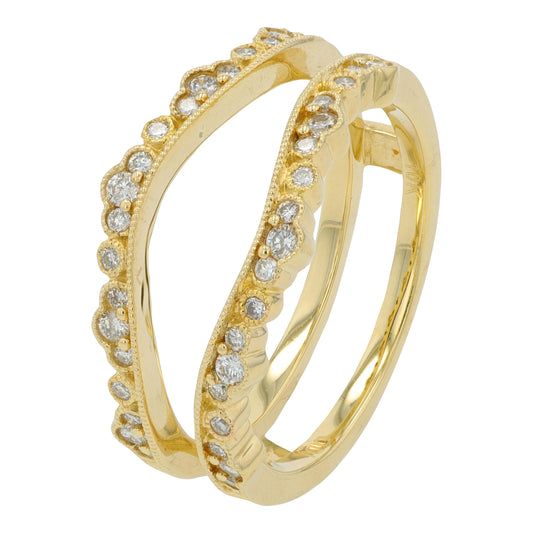 10K YG .33 CTW Diamond Ring Guard