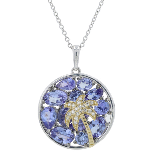 SS EFFY Sapphire Palm Tree Pendant